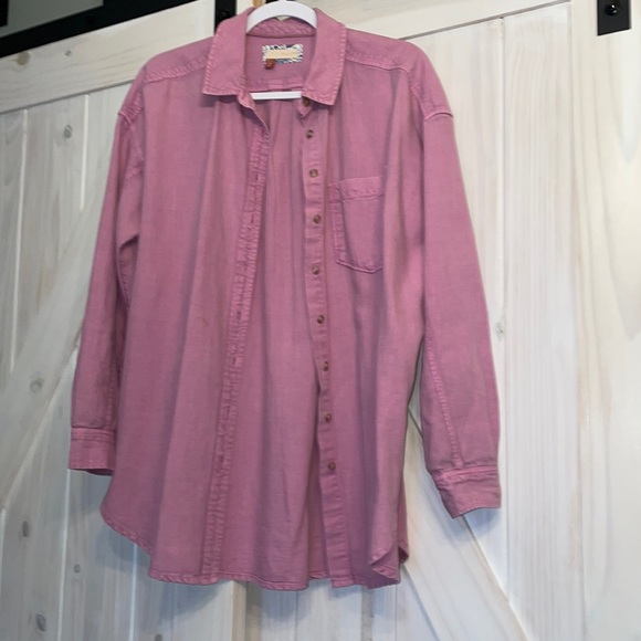 Anthropologie Pilco S Pink Oversized Cotton Linen Button Down Blouse Worn Once - Picture 3 of 13
